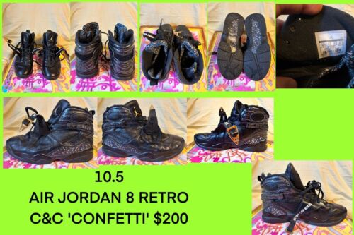 Size 10 - Jordan 8 Retro C&C Confetti 2015 Worn on Photo Shoots No Box - Picture 4 of 11