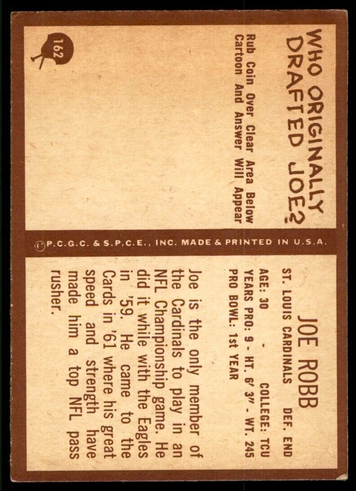 1967 Philadelphia Joe Robb St. Louis Cardinals #162 - Image 2 of 2