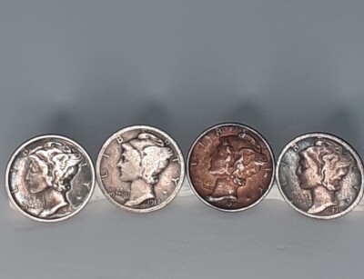 Mercury Dimes US Silbermünzen 90% Silber 1942 S, 1942 P, 1917, 1936