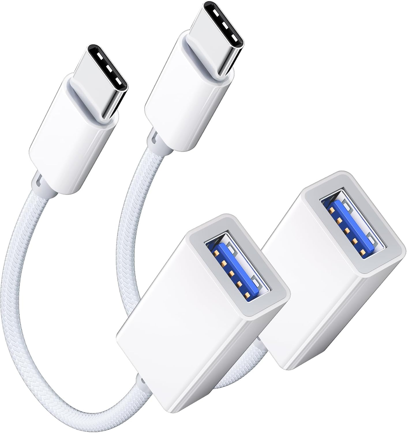 USB C to USB 3.0 Adapter 2-Pack with OTG Support for Fast Data Transfer