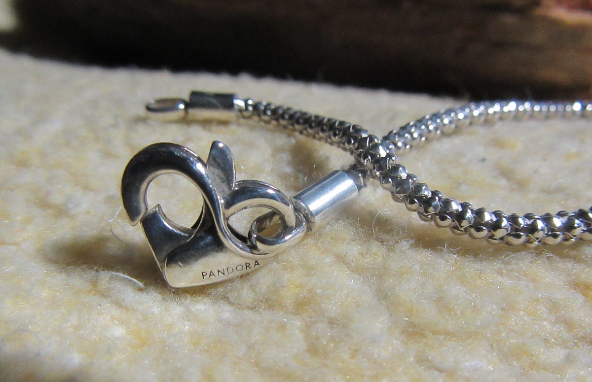 925 Sterling Silver Pandora Moments Studded Chain Bracelet 8