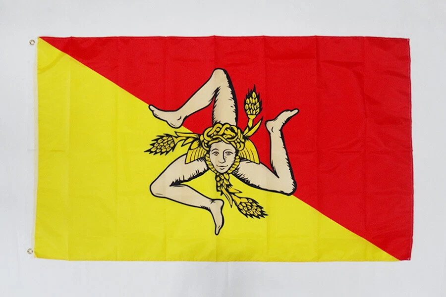 AZ FLAG DRAPEAU SICILE 150x90cm - DRAPEAU SICILIEN - ITALIE 90 x 150 cm Polyester léger