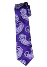 NEW GEOFFREY BEENE Silk Tie Purple Paisley Floral Men's