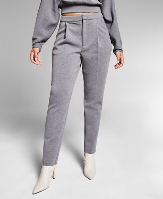 MSRP $80 Jeannie Mai X Inc Pleated Scuba Pants Grey Size Large