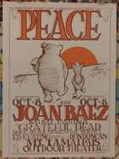 Grateful Dead Joan Baez Stanley Mouse Peace 1966 Vintage Poster