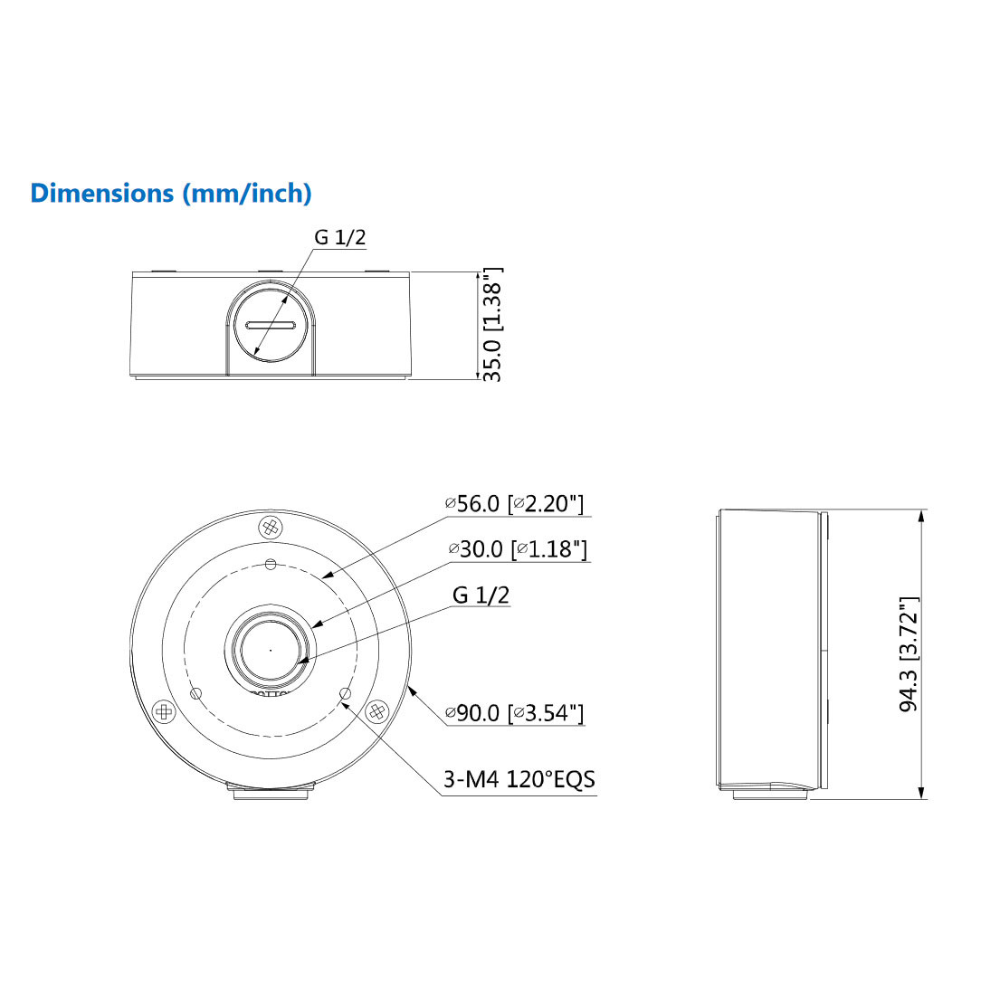 PFA134 Water-proof Junction Box Aluminum for IPC CCTV Mini Bullet Camera