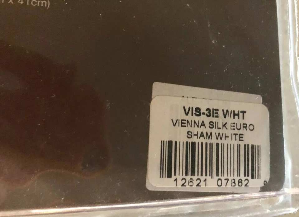 Peacock Alley EURO SHAMS TWO VIENNA SILK Cotton White 26x26 Pristine Made in USA - Image 3 of 4