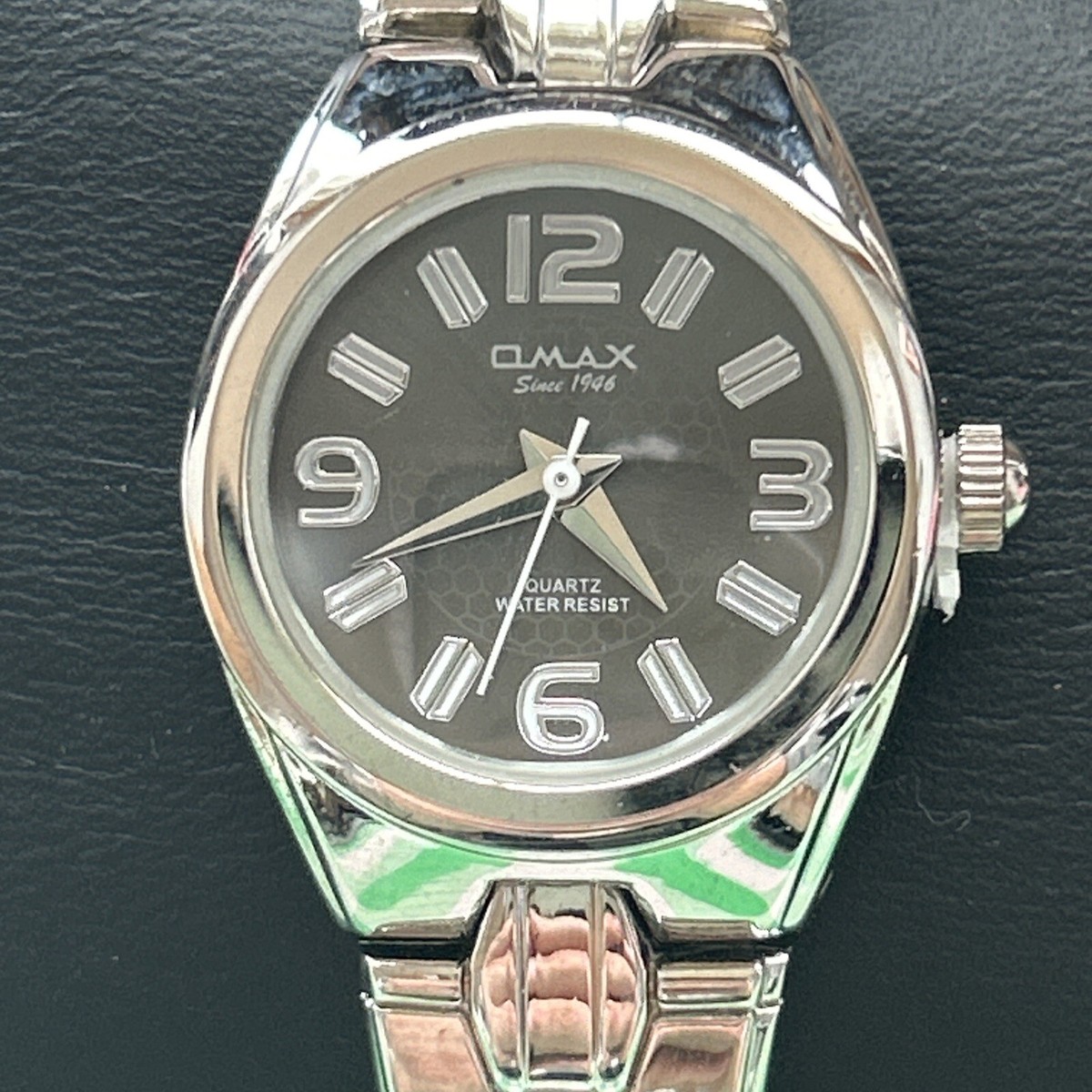 Omax Silver Tone Black Dial WR Women's Quartz Watch | eBay