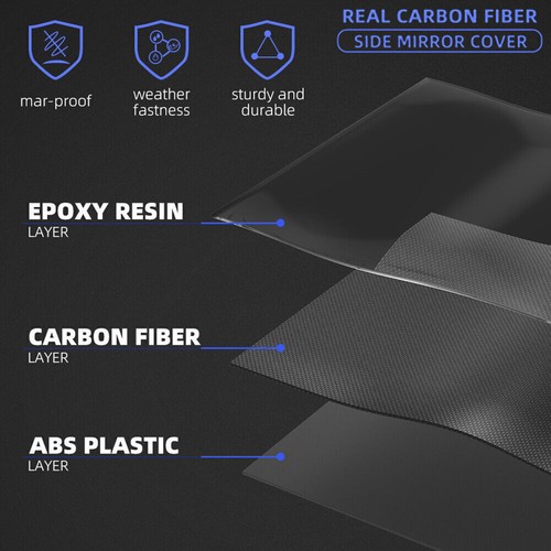 For 2020-2024 Model Y Add-on Real Carbon Fiber Side Mirror Covers Caps - Picture 6 of 10