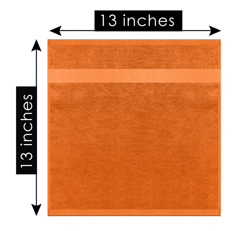 JUEGO DE 8 TOALLAS NARANJA NEÓN SUAVE MULLIDO ABSORBENTE 100% ALGODÓN GREATWESTERNTEX Foto 2 de 4