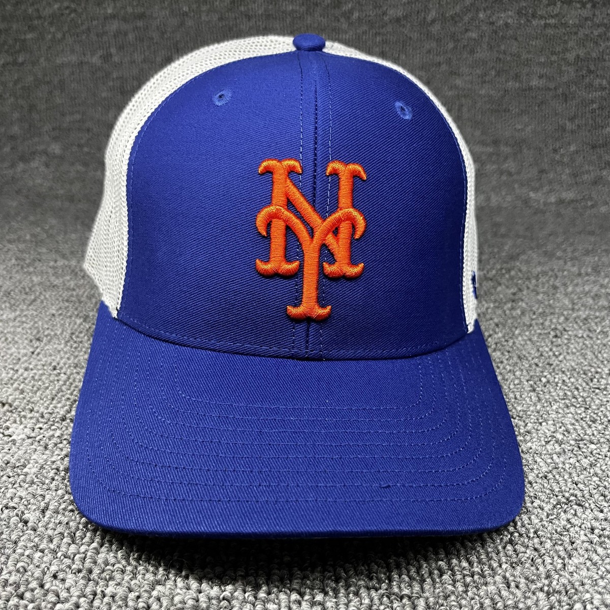 '47 Brand New York Mets Trucker Snapback Hat Royal Blue White Mesh Cap