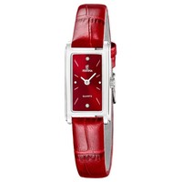 Festina F20769/3 Damen Mademoiselle Quarz Uhr Rot Lederarmband Edelstahl