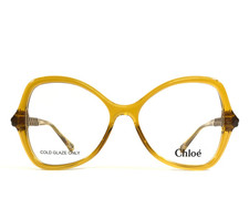 Chloe Eyeglasses Frame CH0004O 003 Transparent Dark Amber Yellow 52-16-140