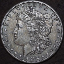 1892 CC Morgan Dollar $1 - XF Extra Fine Coin - Carson City Issue - SKU#593