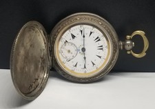 J0247 Ottoman .800 Silver Swiss Tunnel Pocket Watch, Working, Broken Jewel.