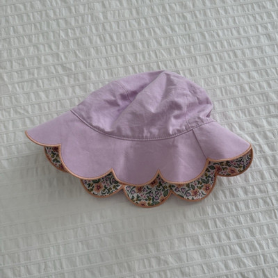 Cat and Jack Reversible Toddler Sun Hat Multicolor Floral Scalloped Brim