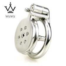 Stainless Steel Male Chastity Device Pocket-Size Cage Men Metal Lock Belt