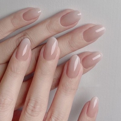 Kurze runde Nagel Extensions weißer Farbverlauf für French Nude Ombre 24 Stück