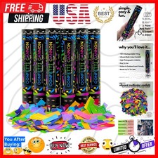 6 Pack 12 Inch Confetti Cannons  Multicolor Confetti Poppers for Wedding Ce...