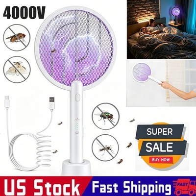NEW 2 in 1 Fly Swatter with 1200mAh Battery Rechargeable Mosquito Killer Lamp,a