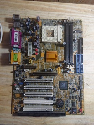 Rare retro DFI AK74-EC ATX socket 462 motherboard only AGP PCI ISA tested RECAP