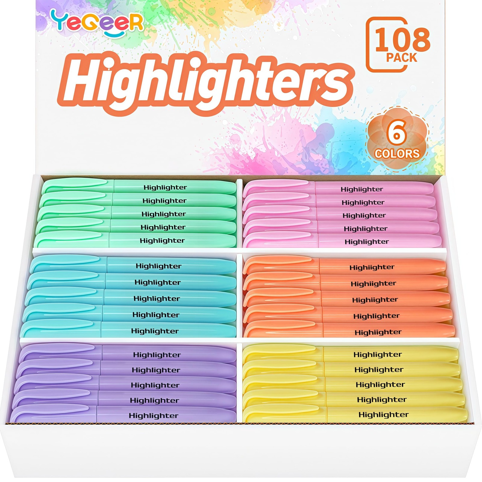 S Bulk Assorted Colors Study Pens 108 Pack