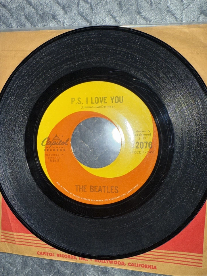 BEATLES Very Rare 1962 -63 P.S.I LOVE You /Love ME DO #72076 Capitol of Canada - - Image 4 of 4