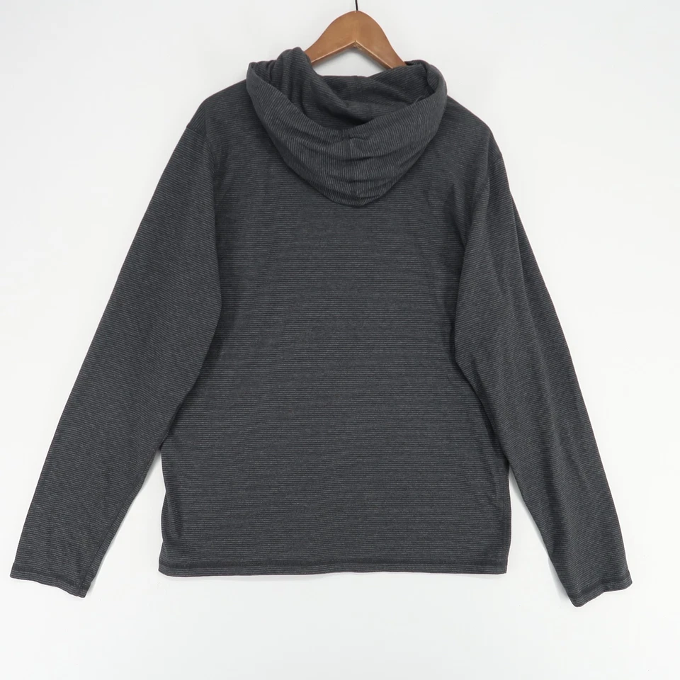 Prana Sudadera con Capucha Ligera Para Hombre Grande Gris Rayas Pullover Exterior Informal Foto 2 de 4