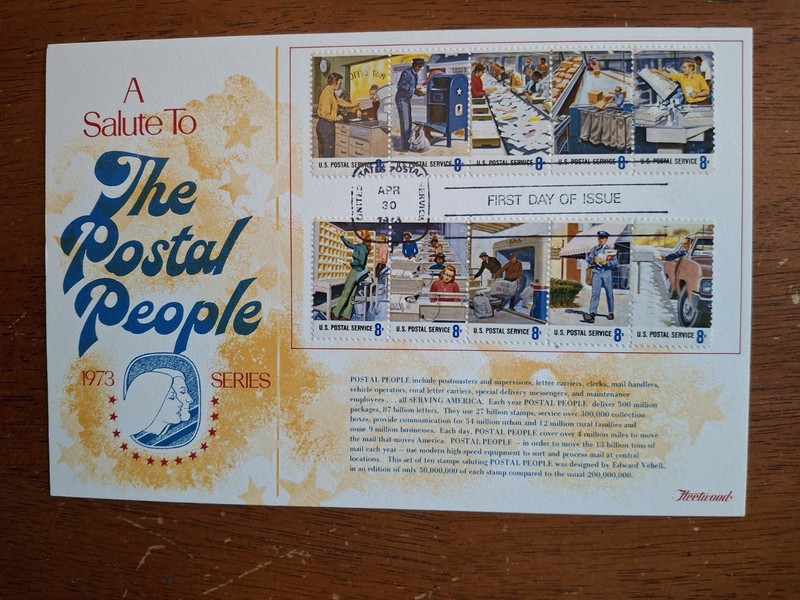 U.S. FDC SC# 1498A  1973 "POSTAL PEOPLE" Fleetwood Maxi Card
