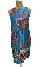 Manoush Sequenced Floral Art Dress Slip Dress Embroidery Event Metallic Sz 36