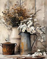 Easy Paint by Numbers Kit for Adults Beginner, Flowers Adult Paint by Number ...