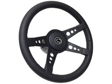 1968-73 Mercury Cougar 14 Black Leather Steering Wheel Kit 4 Spoke With Holes 1968-73 Mercury Cougar 14 Black Leather Steering Wheel Kit 4 Spoke With Holes