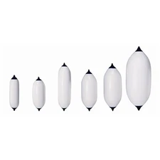 Polyform F-6 WHITE Series F Boat Fender Inflatable 11"x42"  Twin Eye WHITE