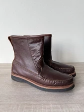 Filson X Quoddy Falmouth Pull On Boots USA Pebble Brown Leather 10 Mens Moccasin