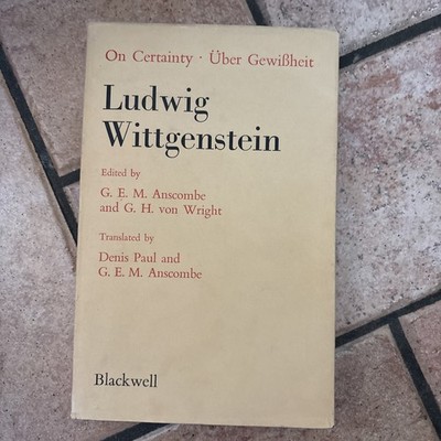 Ludwig Wittgenstein On Certainty (1969) First Edition Basil Blackwell  Hardcover