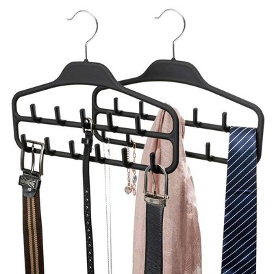 Belt Hanger Organizer 2 Pack, Non Slip Tie Rack Holder, Durable Hanging Close...