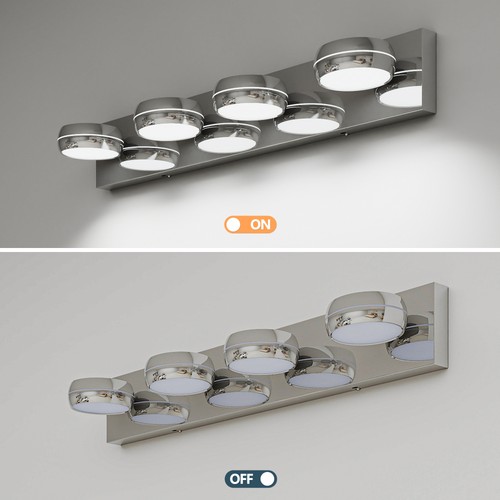 28in LED Bathroom Vanity Light Fixture Over Mirror 4 Light 18W Modern - Picture 6 of 9
