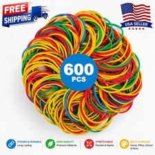 600PCS Large Rubber Bands Heavy Duty Long Rubber Bands 4 Assorted Colors 16 Size