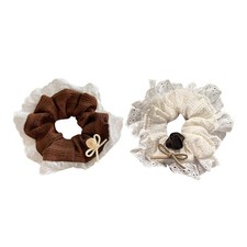 Aesthetic Hair Scrunchies Women Elastic Lace Hair Ties Wedding Party Headwear