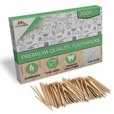 3000 Pcs Bamboo Toothpicks Double Pointed Wooden Picks For Personal Hygiene...