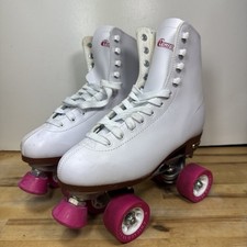 Chicago Premium Women's Roller Skates - High Top Quad Rink Skate White Size 8