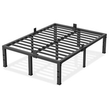 King Size Bed Frame 16 inch High 3500 lbs Heavy Duty Metal Platform Mattress Fou