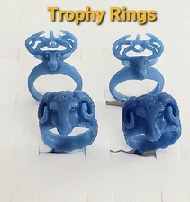 Lot Of 4 Trophy/ Novelty Rings. Wax Patterns For Lost Wax Casting 25-077