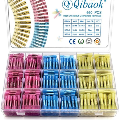 #ad 660 PCS Heat Shrink Butt Connectors Qibaok Crimp Electrical Wire Connector 。 $48.77