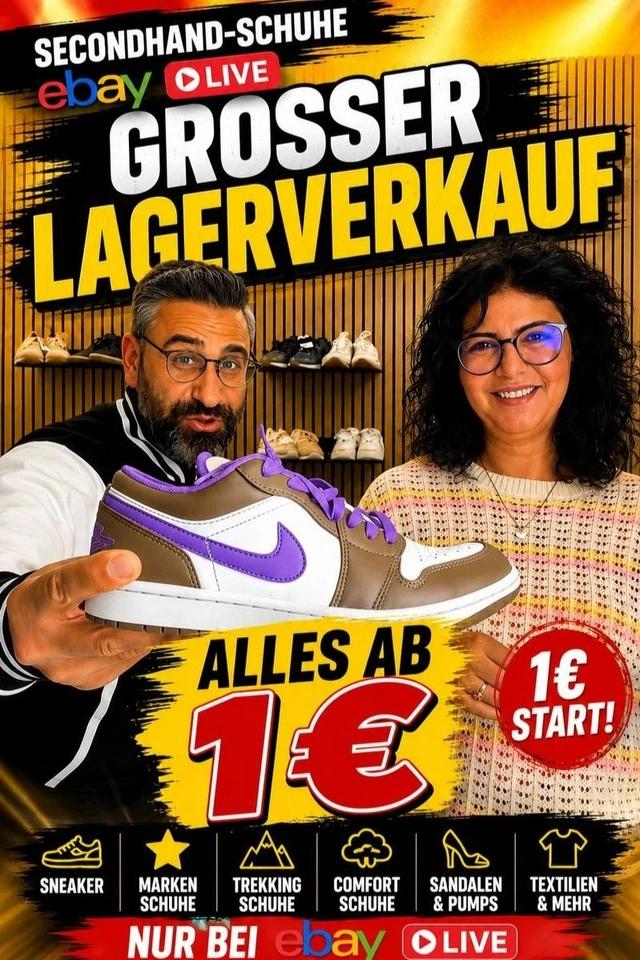 XXL Lagerverkauf LIVE – Markenschuhe & Textilien ab 1 €