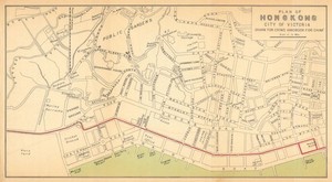 Plan of Hong Kong & City of Victoria by Carl Crow. China 1933 old vintage map