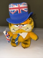 Vintage 1981 Garfield Dakin United Kingdom Garfield Plush British - Union Jack