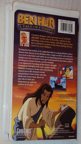 Judah BEN HUR A TALE OF CHRIST VHS Retro Animated Bible Story Charlton Heston - Picture 2 of 3