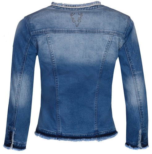 Giacca tradizionale donna blu - giacca di jeans Marjo, look usato, cotone vegan - Foto 2 di 3