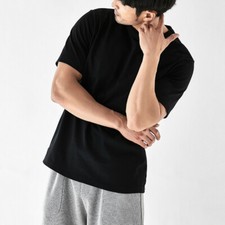 Herren Baumwolle Rundhals T-Shirts Weich Stretch Kurzärmlig Top Neu